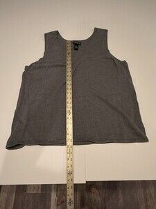 Maggie Barnes Gray pull-over top 100% Cotton Women 2x 22/24 no sleeves SKU227